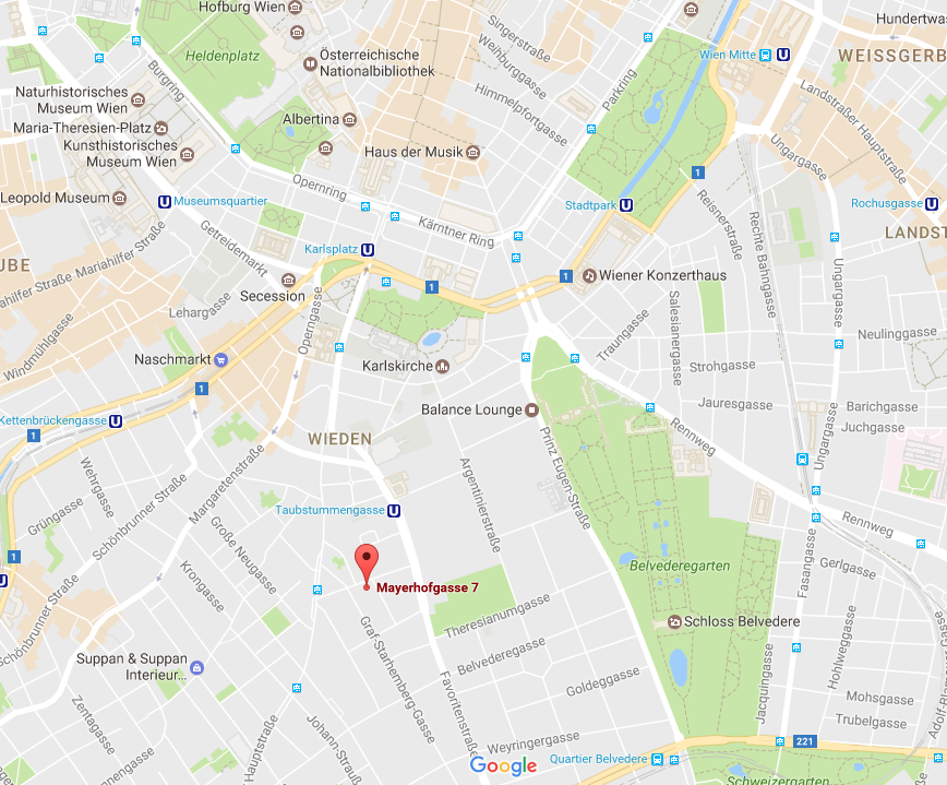 Umgebungsplan Balance Lounge, Seminarraum Wien